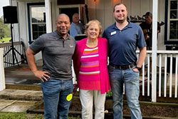 Adonis Harris, Kathy Colson and Kellen Snider at Alachua Business League Meeting