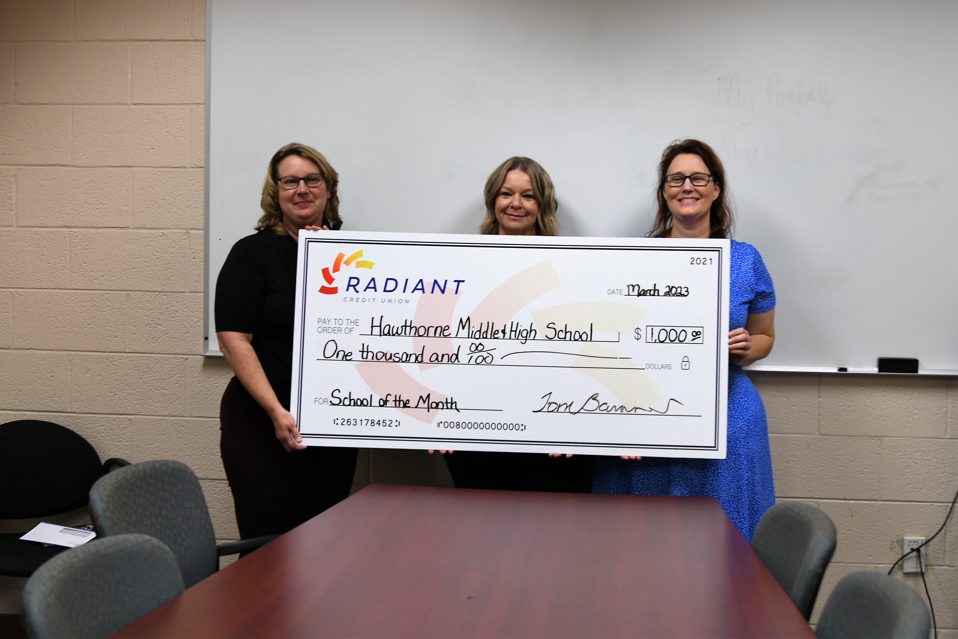 hawthorne middle high school check presentation