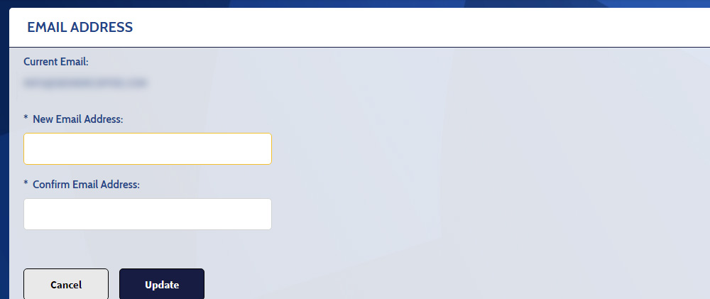 email update screenshot