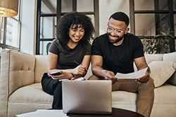 couple with computer